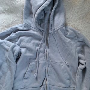 John Galt Cropped Zip Up Hoodie